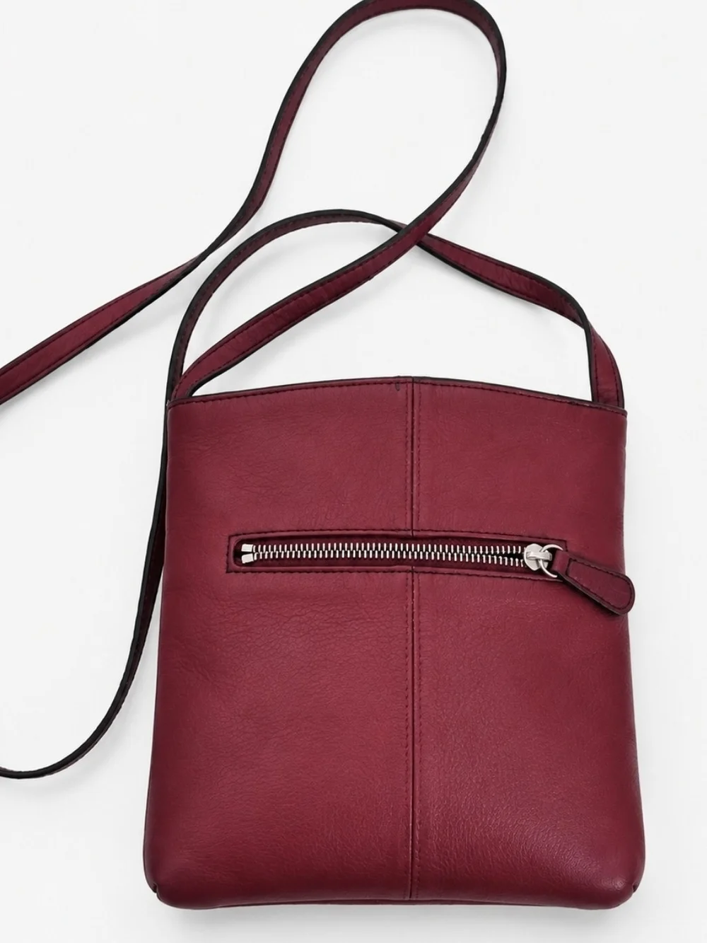 RED Leather Crossbody with Turn-Lock Front Pocket - Picture 2 of 7